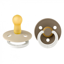 Πιπίλες Bibs® Colour Vanilla/Dark Oak Στρογγυλή No3, σετ των 2