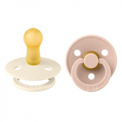 Πιπίλες Bibs® Colour Ivory/Blush Στρογγυλή No1, σετ των 2