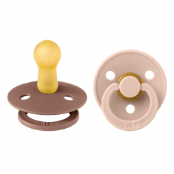 Πιπίλες Bibs® Colour Wood/Blush Στρογγυλή No2, σετ των 2