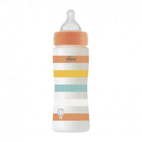 Πλαστικό μπιμπερό Chicco Well Being Unisex 330 ml 4m+ (1τμχ)