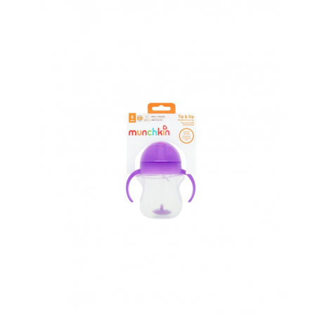 Ποτήρι με καλαμάκι Munchkin Click Lock™ Tip &amp; Sip 207ml Purple