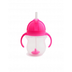 Παιδικό ποτήρι με καλαμάκι Munchkin Tip & Sip 207ml Ροζ