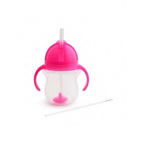 Παιδικό ποτήρι με καλαμάκι Munchkin Tip &amp; Sip 207ml Ροζ