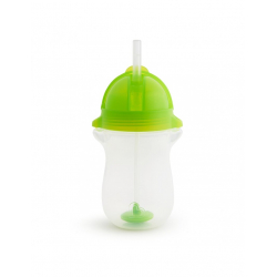 Παιδικό ποτήρι με καλαμάκι Munchkin Tip & Sip Tall 296ml Πράσινο