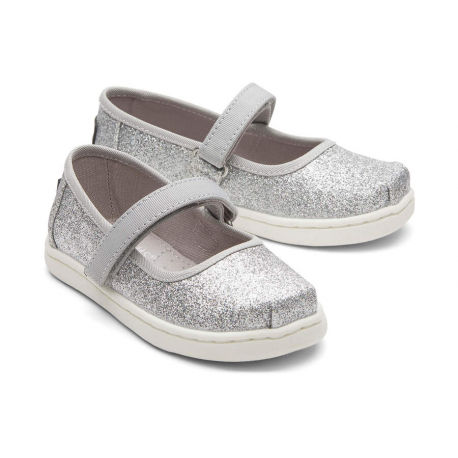 Παιδικές μπαλαρίνες TOMS Tiny Mary Jane Iridescent Glimmer Silver