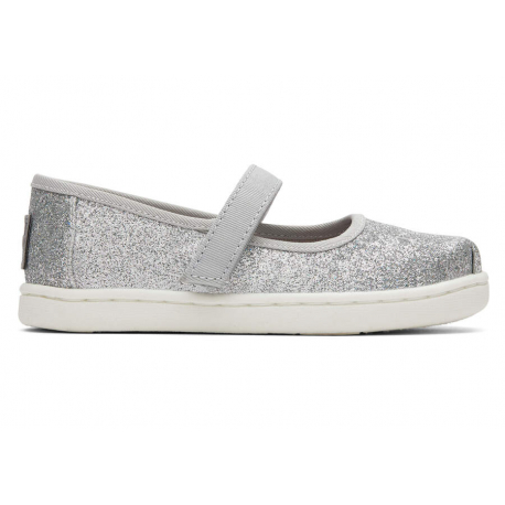 Παιδικές μπαλαρίνες TOMS Tiny Mary Jane Iridescent Glimmer Silver