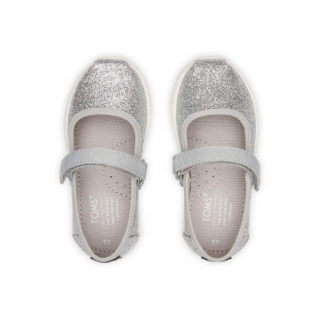 Παιδικές μπαλαρίνες TOMS Tiny Mary Jane Iridescent Glimmer Silver