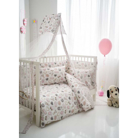 Σετ παπλωματοθήκη κούνιας Vesta Home Pinky 120 x 160 cm