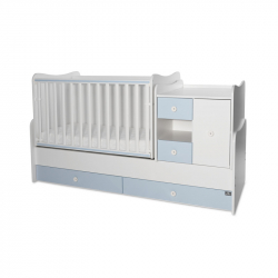 Πολυμορφικό κρεβάτι LoreLLi® Mini Max New White - Baby Blue