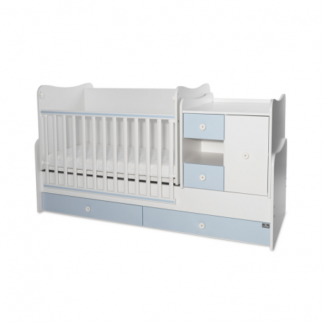 Πολυμορφικό κρεβάτι Lorelli® Mini Max White - Baby Blue