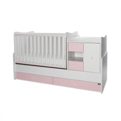 Πολυμορφικό κρεβάτι Lorelli® Mini Max White - Orchid Pink