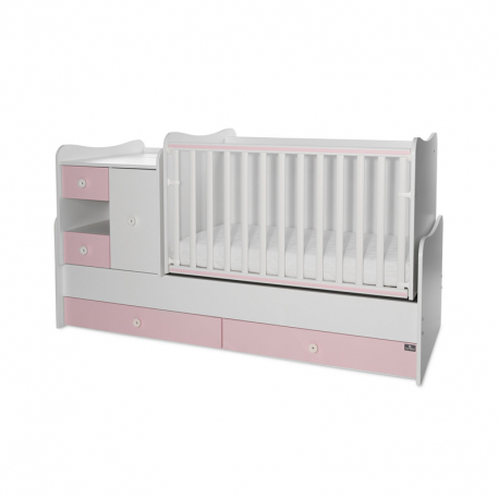 Πολυμορφικό κρεβάτι Lorelli® Mini Max White - Orchid Pink