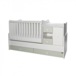 Πολυμορφικό κρεβάτι LoreLLi® Mini Max New White - Milky Green