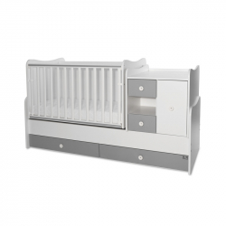 Πολυμορφικό κρεβάτι LoreLLi® Mini Max New White - Stone Grey