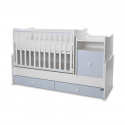 Πολυμορφικό κρεβάτι Lorelli® Trend Plus New White - Baby Blue
