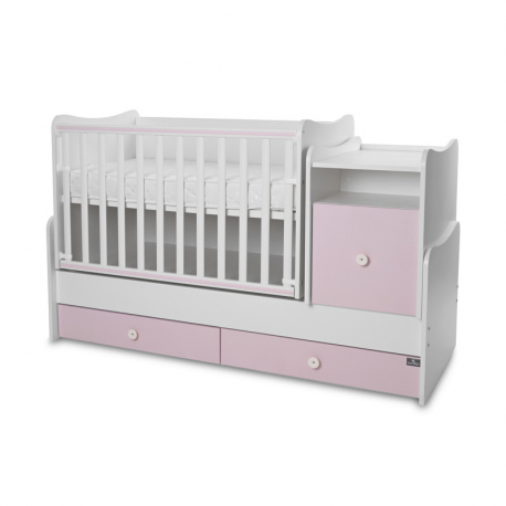 Πολυμορφικό κρεβάτι Lorelli® Trend Plus New White - Orchid Pink