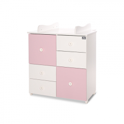 Συρταριέρα-αλλαξιέρα Lorelli® Cupboard White - Orchid Pink
