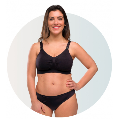 Σουτιέν θηλασμού με ενίσχυση Carriwell Padded Maternity&amp;Nursing Bra Μαύρο M