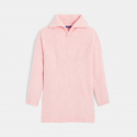 Okaidi Φόρεμα-πουλόβερ ροζ με γιακά με φερμουάρ