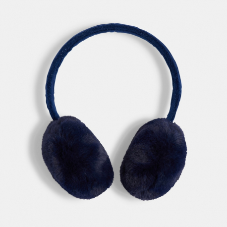 Okaidi Προστατευτικά για αυτιά που διπλώνει από οικολογική γούνα μπλε για κορίτσια