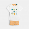 Obaibi T-shirt requins et short micro-rayures bleu bΓ©bΓ© garΓ§on