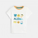 Obaibi T-shirt requins et short micro-rayures bleu bebe garcon