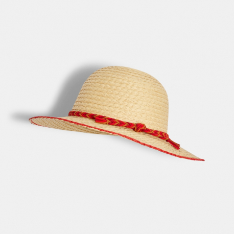 Okaidi Chapeau de paille rouge fille