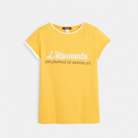 Okaidi T-shirt a message Aventure jaune fille