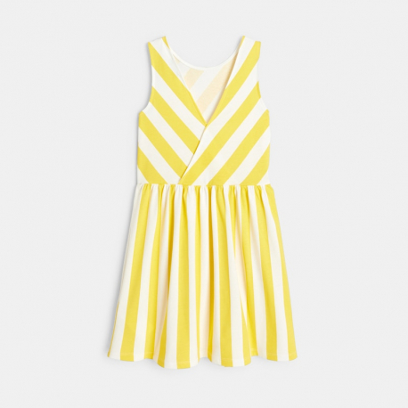 Okaidi Robe rayee en jersey jaune fille