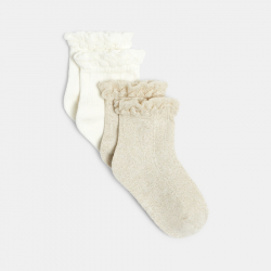 Obaibi Chaussettes fantaisie a volants (lot de 2) jaunes bebe fille