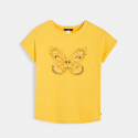 Okaidi T-shirt a motif brode jaune fille