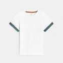 Obaibi Salopette courte dinosaures et t-shirt maille piquΓ©e orange bΓ©bΓ© garΓ§on