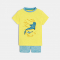 Obaibi T-shirt requins et short micro-rayures bleu bΓ©bΓ© garΓ§on