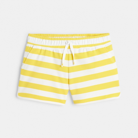 Okaidi Short en molleton raye jaune fille