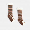 Obaibi Αντιολισθητικές κάλτσες με επένδυση σέρπα καφέ αρκουδάκι για αγόρι