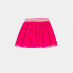 Obaibi Κοριτσάκι ροζ ιριδίζουσα ζώνη πλισέ φούστα από τούλι