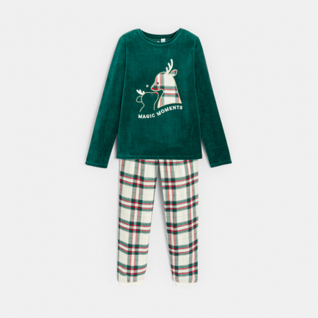 Okaidi Πράσινες χριστουγεννιάτικες πιτζάμες για κορίτσια