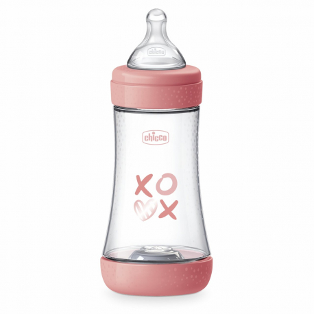 Μπιμπερό Chicco Perfect 5 240ml Ροζ 2m+ (1τμχ)