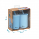 Σετ ποτήρια σιλικόνης Kiokids® με καλαμάκι 180 ml Σιέλ