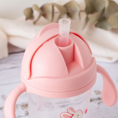 Εκπαιδευτικό ποτήρι σιλικόνης Kiokids® 300 ml Lovely Bunny