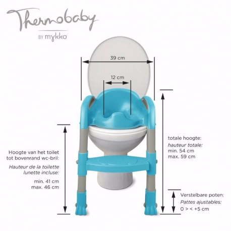 Kάθισμα τουαλέτας με σκαλάκι Thermobaby Kiddyloo Mint