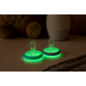 Πιπίλες νύχτας Tommee Tippee Night Time 0-6M Πράσινο, σετ των 2