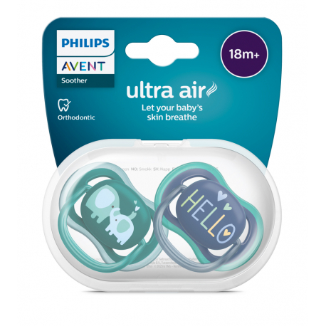 Πιπίλες Philips Avent Ultra Air 18m+ Boy, σετ των 2 - SCF349/18