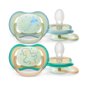 Πιπίλες νυκτός Philips Avent Ultra Air Night 0-6m Boy, σετ των 2 - SCF376/18