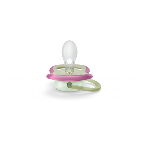 Πιπίλες νυκτός Philips Avent Ultra Air Night 0-6m Girl, σετ των 2 - SCF376/19