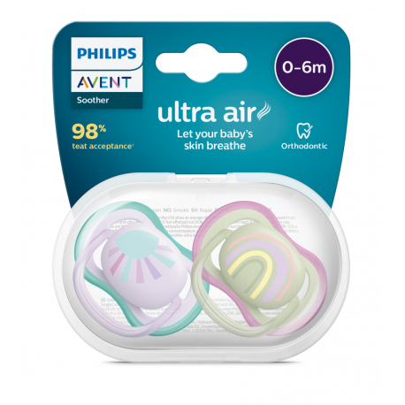 Πιπίλες Philips Avent Ultra Air 0-6m Girl, σετ των 2 - SCF085/59