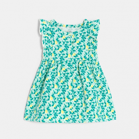 Obaibi Φόρεμα βαμβακερό με τυπωμένα σχέδια με μοτίφ λεμόνια μπλε για μωρά κοριτσάκια