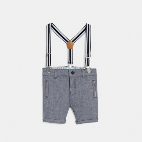 Obaibi Obaibi Short a bretelles et polo blanc bebe garcon