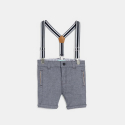 Obaibi Obaibi Short a bretelles et polo blanc bebe garcon