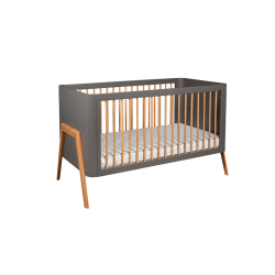 Βρεφικό κρεβάτι Troll Nursery Torsten Seal Grey - Teak